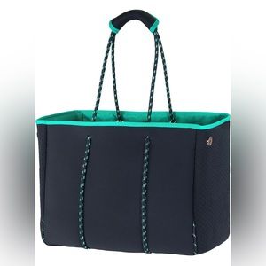 QOGiR Neoprene Multipurpose Beach Bag Tote with Inner Zipper Pocket